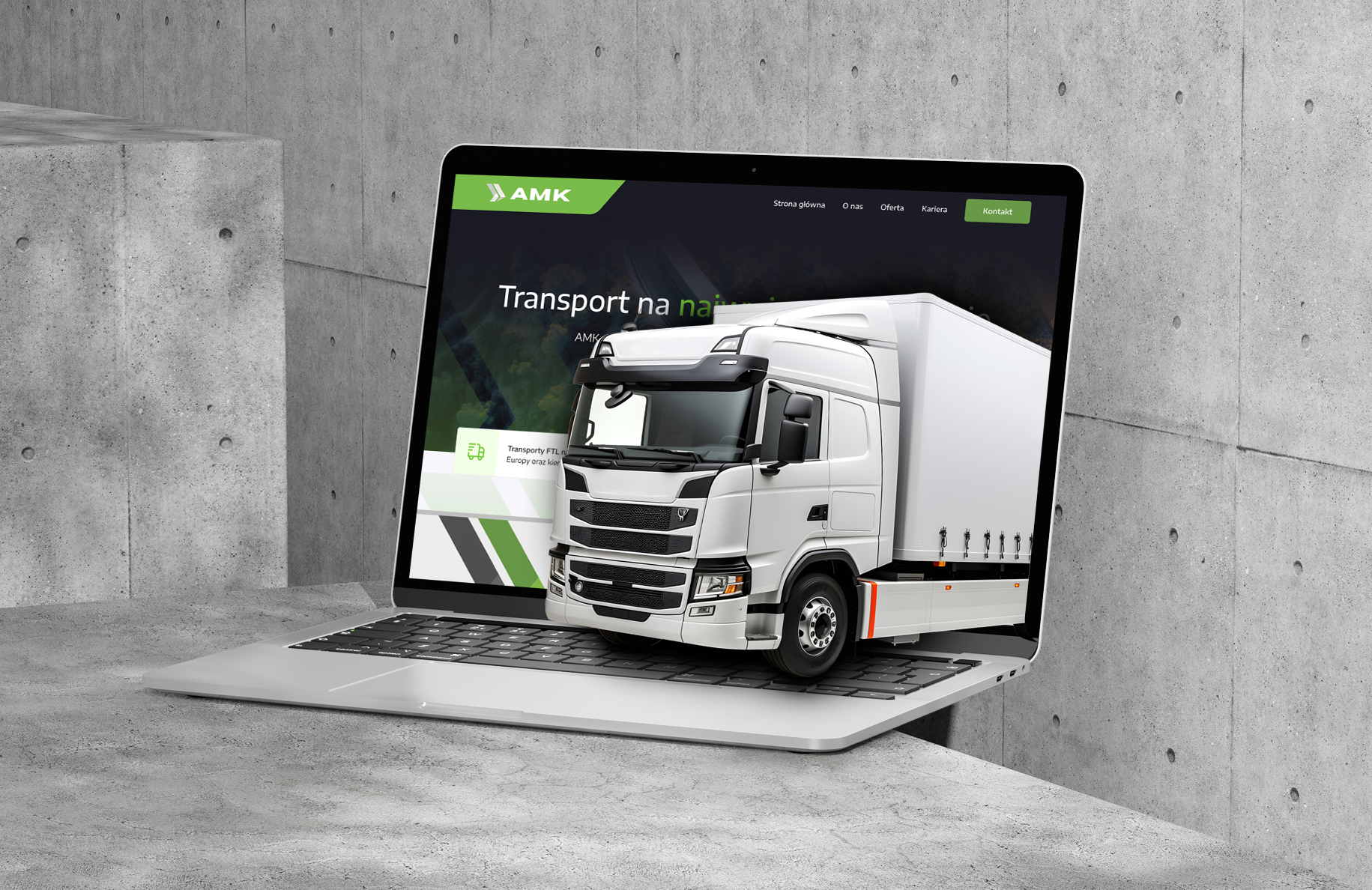 Projekt strony AMK Logistics